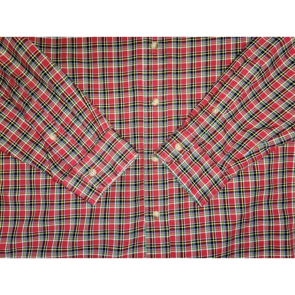Ralph Lauren Mens LG Red Plaid Classic Fit Long Sleeve Button Down Shirt - Picture 4 of 8